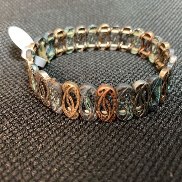 Tritone Pantina Bangle Bracelet - Stretch One Size Fits All - Picture 1 of 3